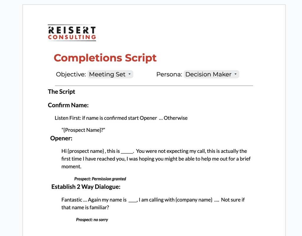 Completions script document
