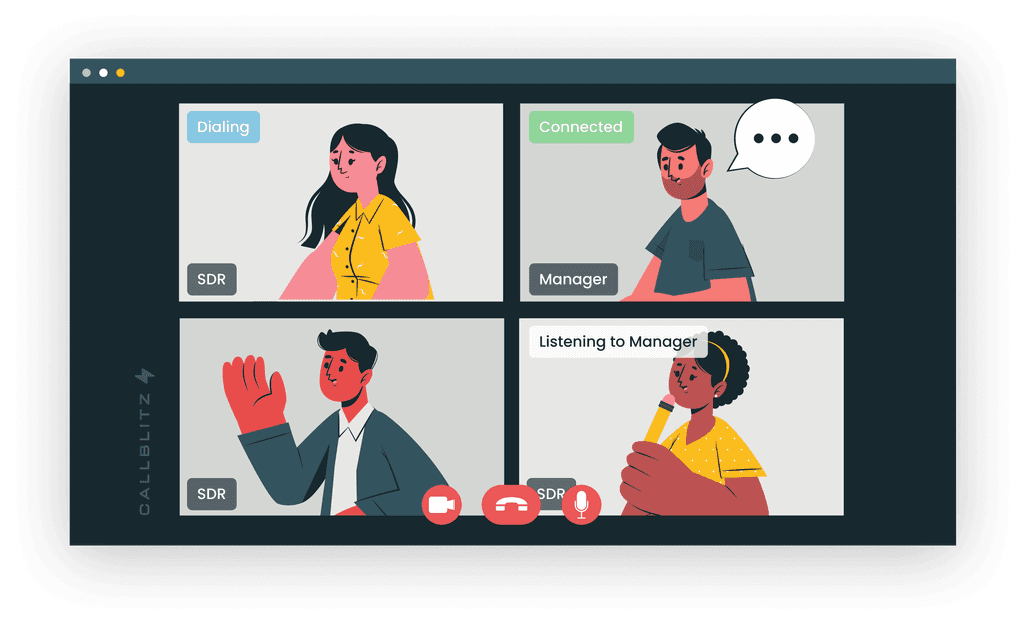 An SDR manager cold-calling with his team